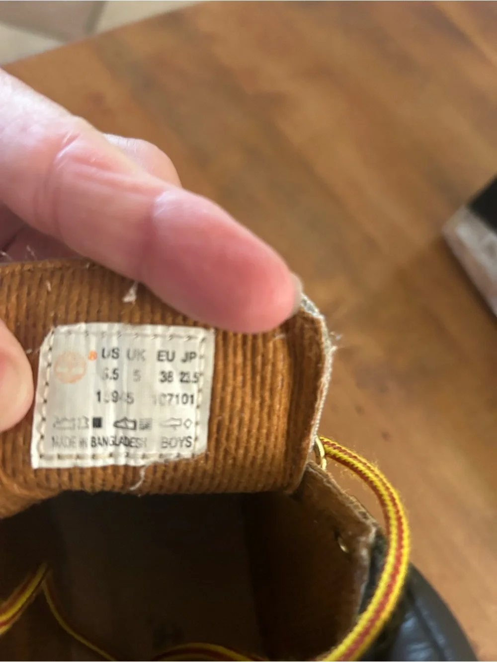 Timberland Wheat Leather Hiking Boot with Black Collar and Gold Hardware